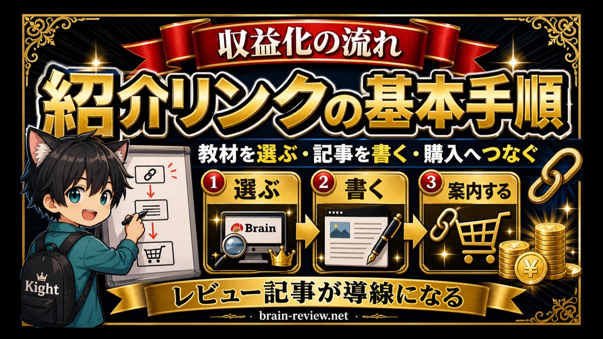 Brain紹介リンクで収益化する基本手順