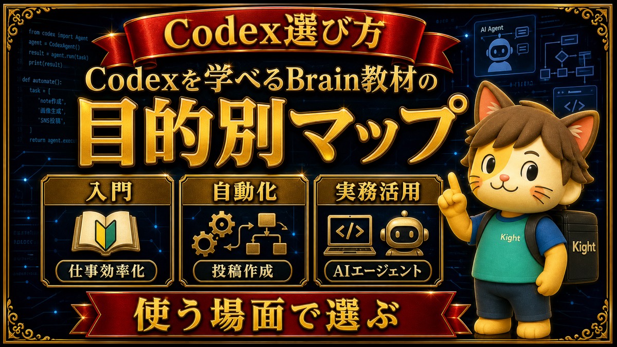 Codexを学べるBrain教材の目的別マップ