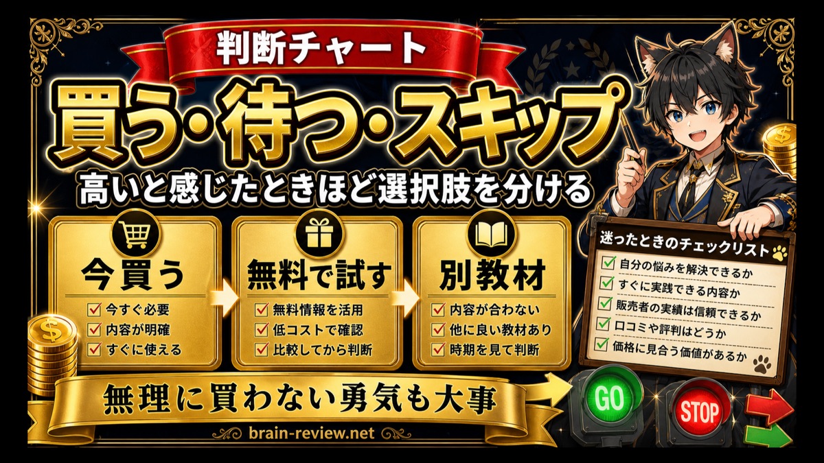 Brain教材は買う・待つ・スキップで判断する