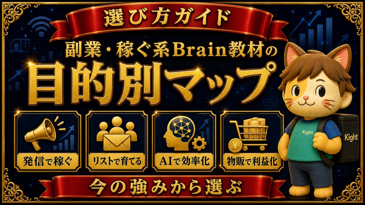 副業・稼ぐ系Brain教材の目的別マップ