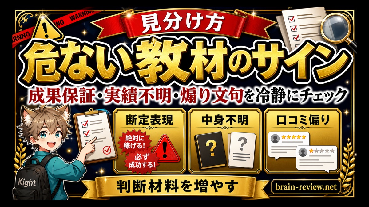 Brain教材が怪しく見える理由と危ない教材のサイン