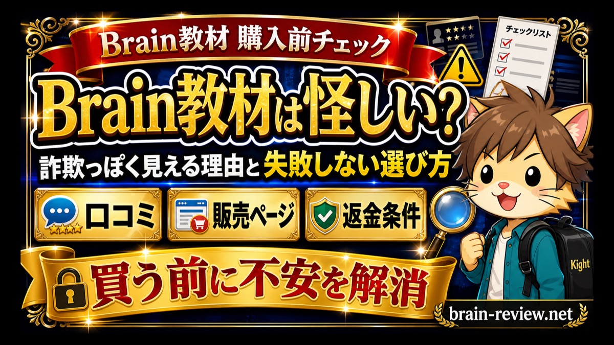 Brain教材は怪しい？詐欺っぽく見える理由と失敗しない選び方