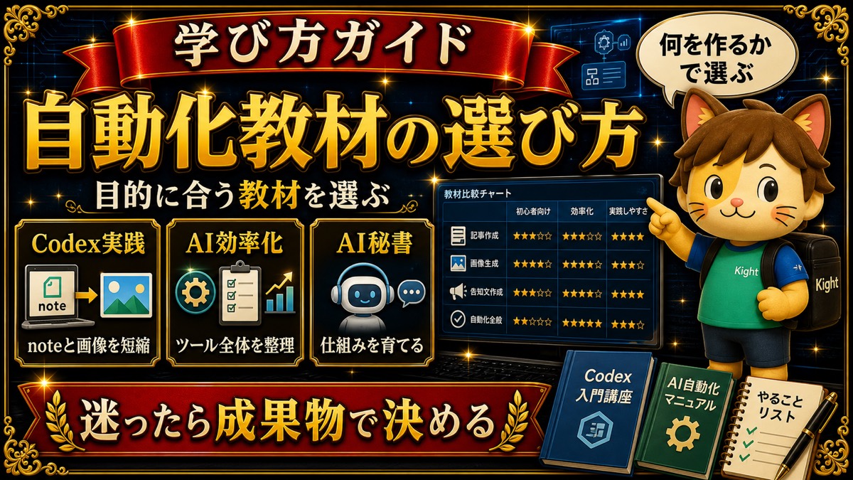 Codex自動化教材の選び方