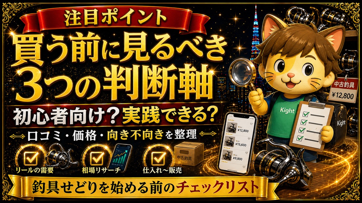 初心者のための釣具せどりマニュアル リール編の注目ポイント