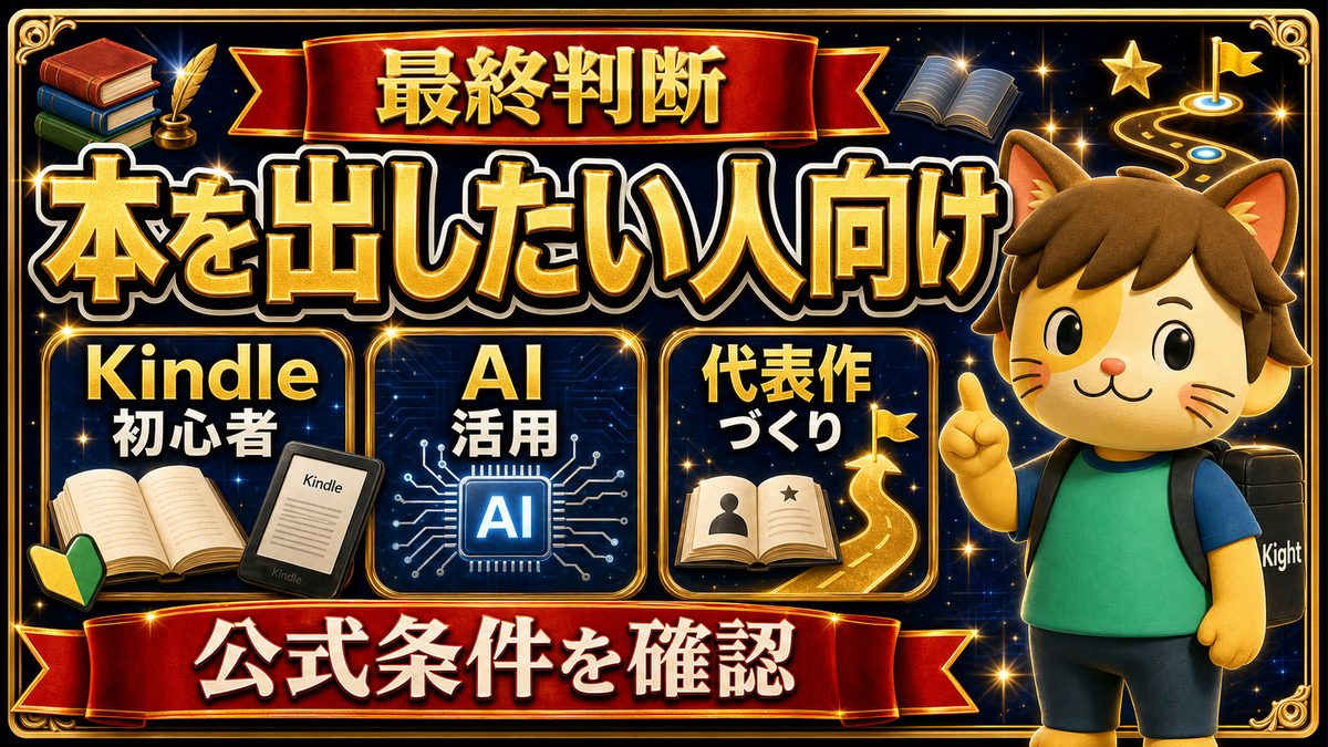 冷え田やっこのAI×Kindle出版ロードマップの最終判断