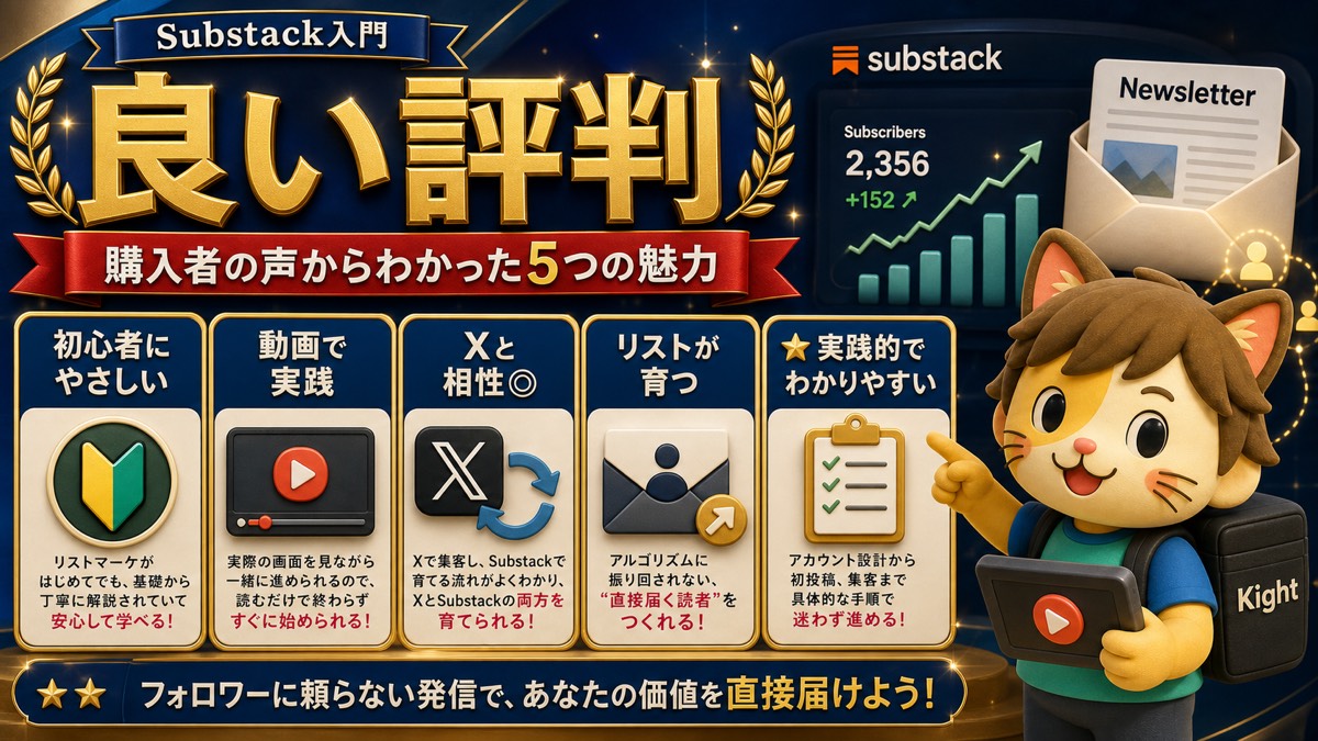こんとものSubstack入門の良い評判とメリット