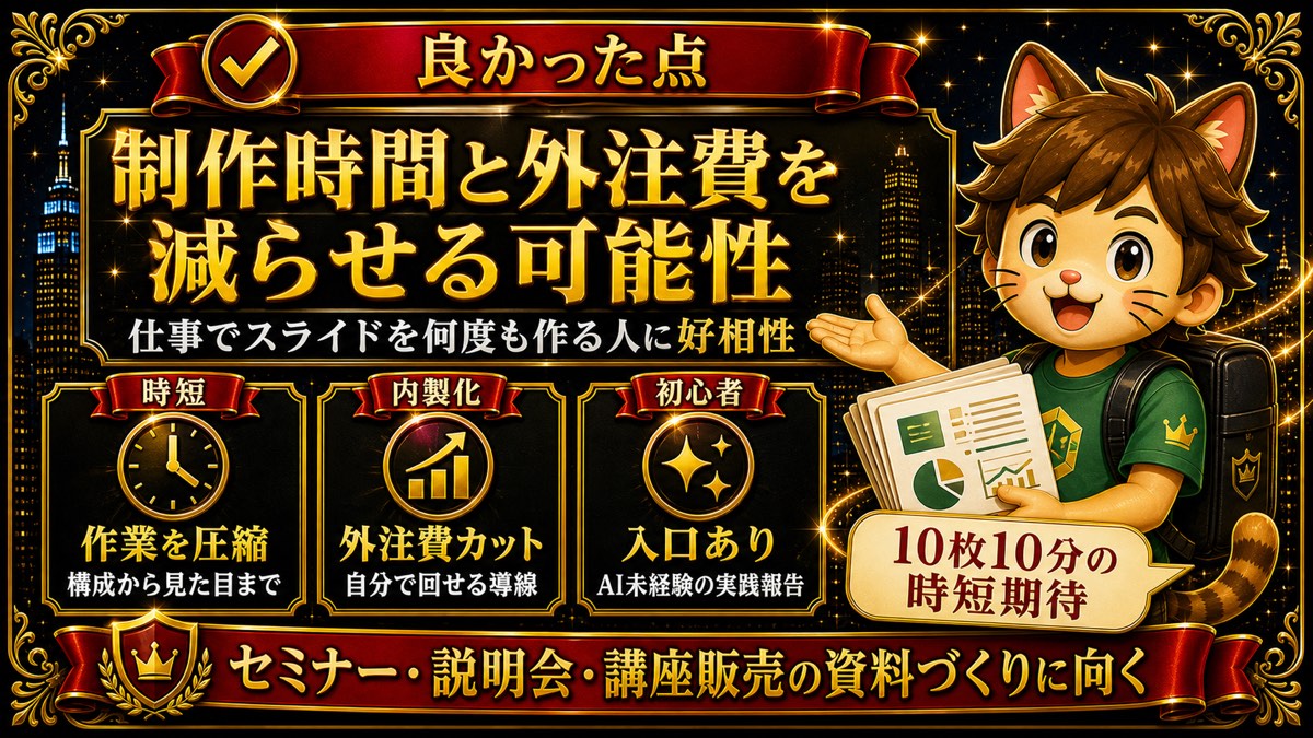 まーしー式AIスライドSKILL完全ガイドの良かった点・メリット