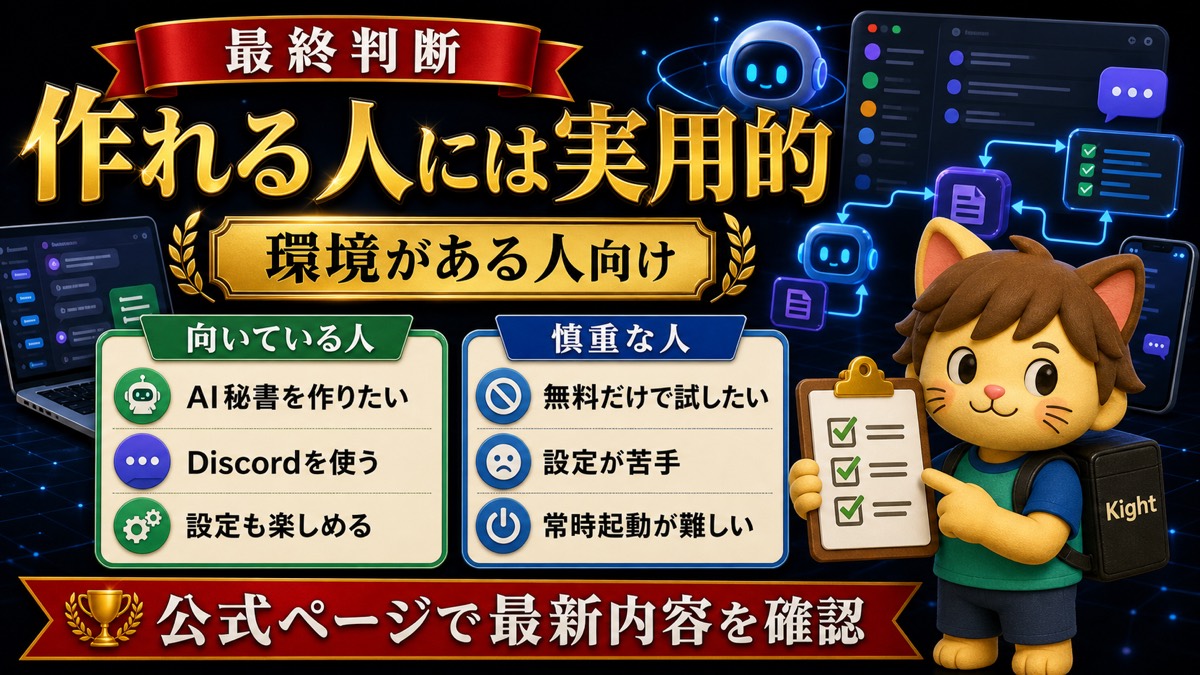マナミのClaude Channels×Discordで出来る！AIエージェント入門の最終判断