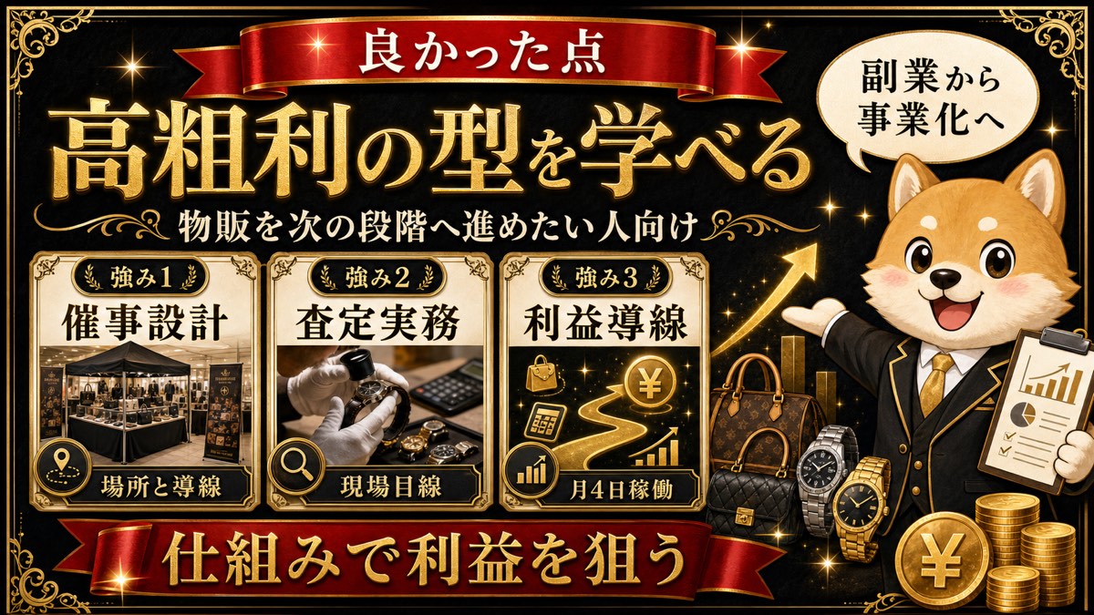 催事買取事業完全攻略の良い評判・メリット