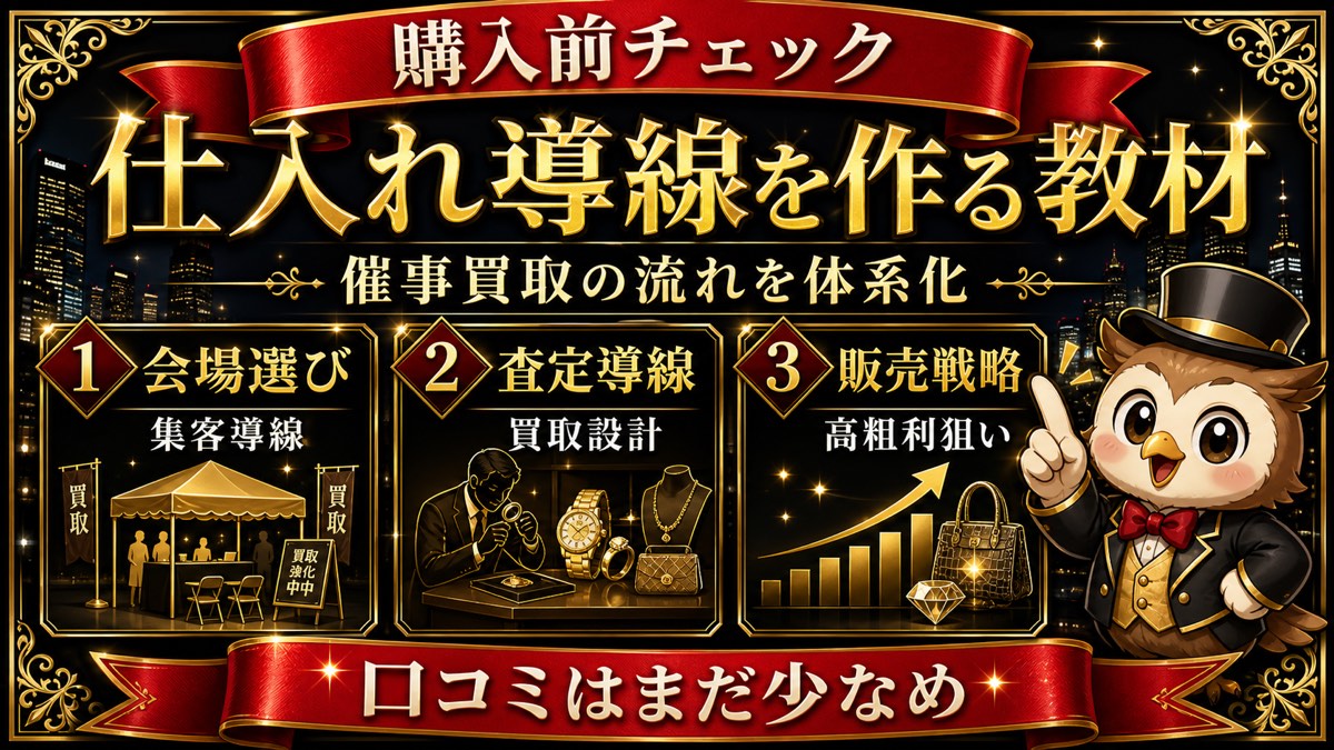 催事買取事業完全攻略の注目ポイント