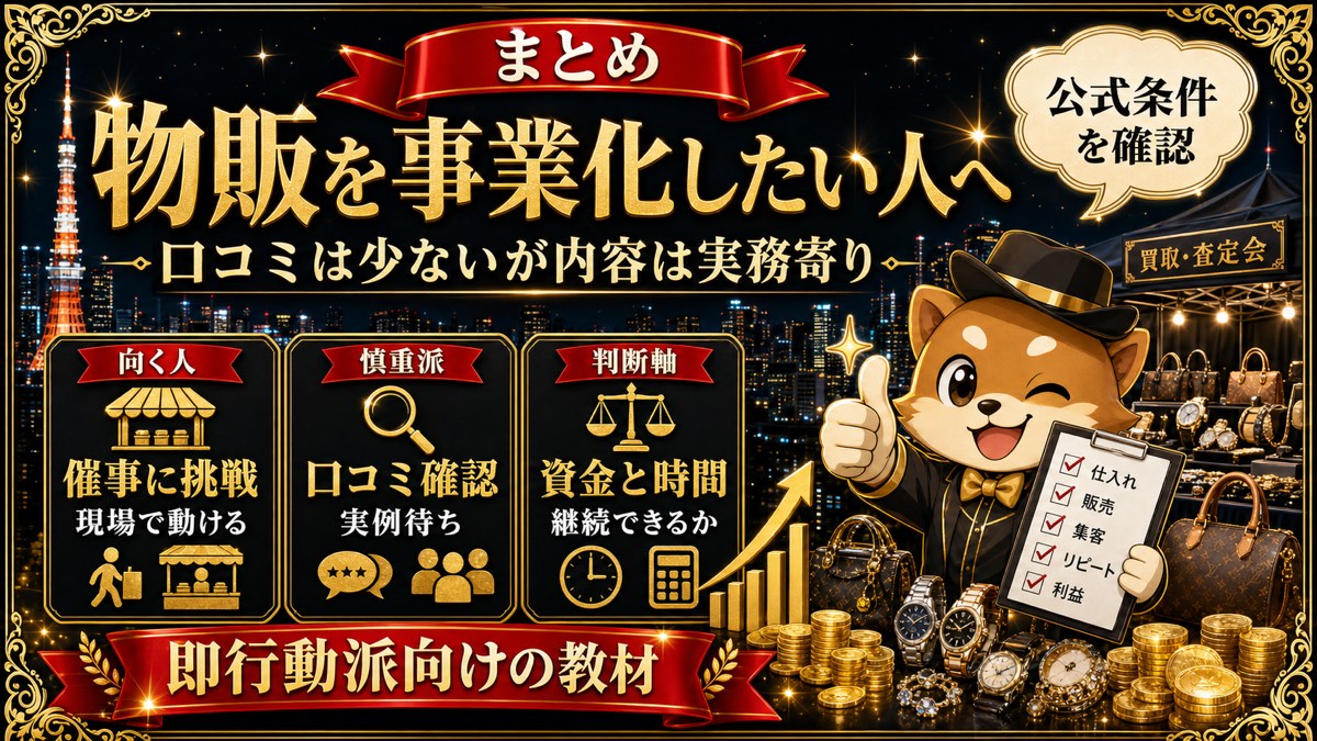 催事買取事業完全攻略の総評