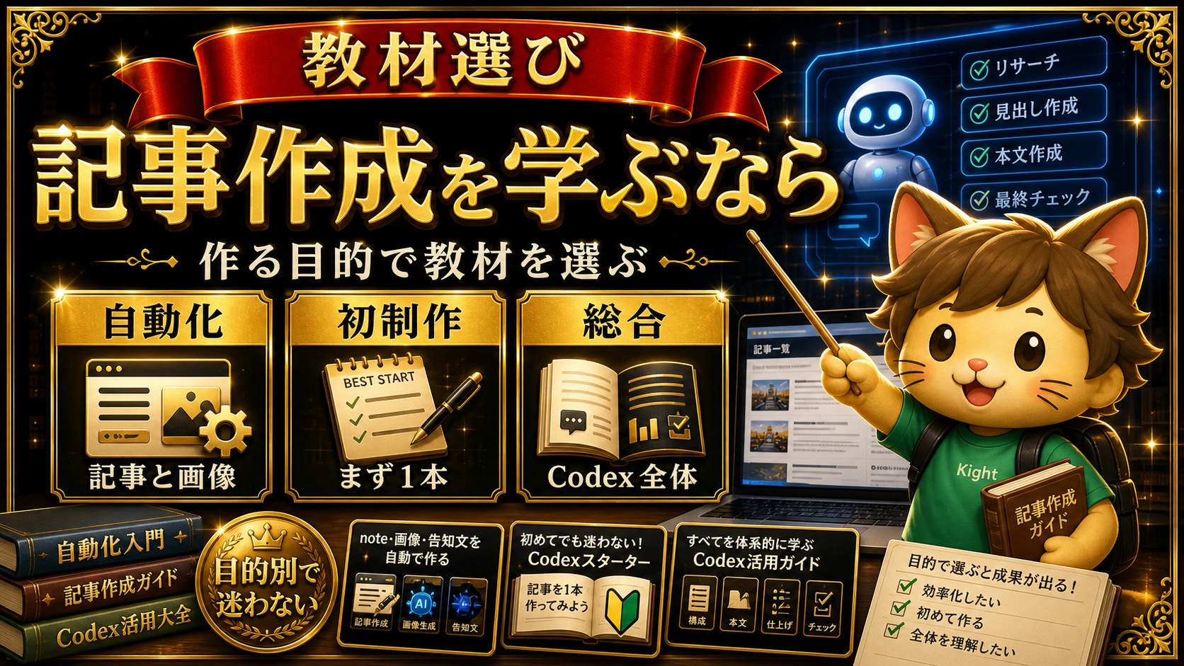 Codexブログ記事作成を学ぶ教材の選び方