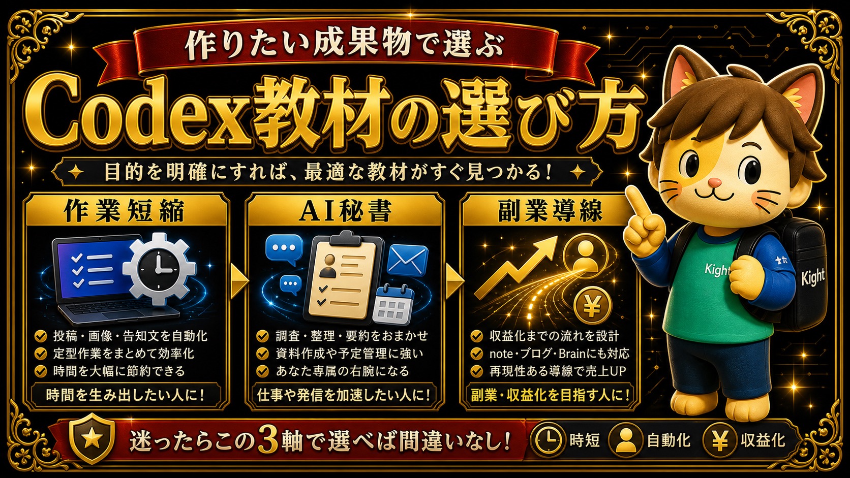 Codex教材の選び方 作業短縮 AI秘書 副業導線