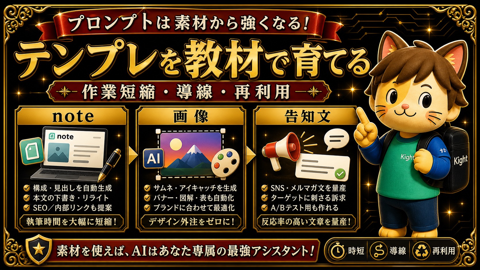 Codexテンプレートを教材で育てる 作業短縮 導線 再利用