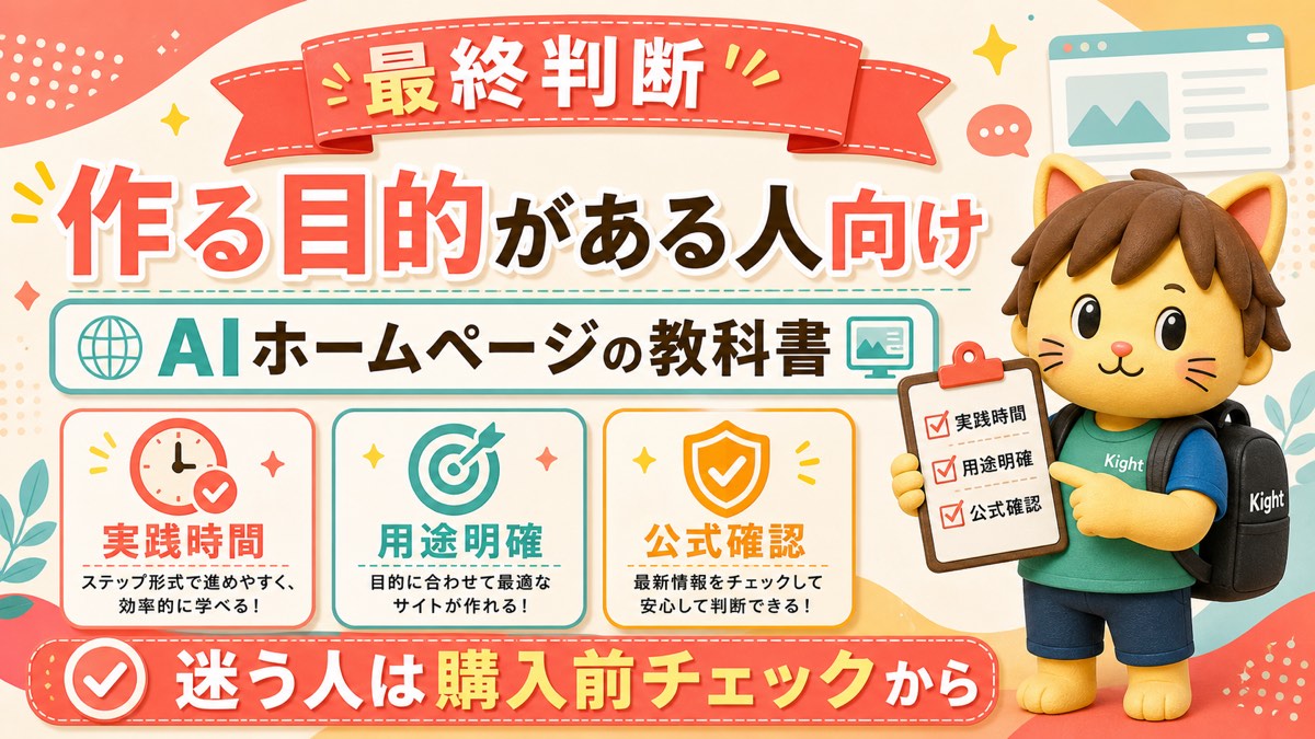AIで作るホームページの教科書の最終判断