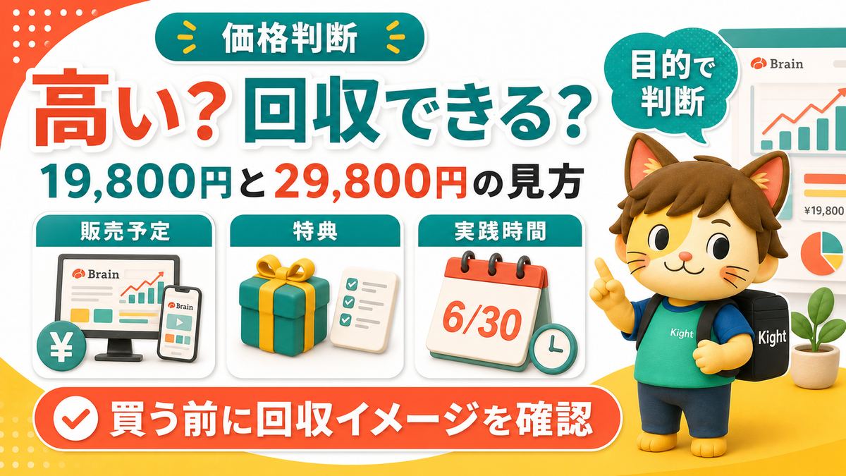 Brainの教科書の価格判断と回収イメージ