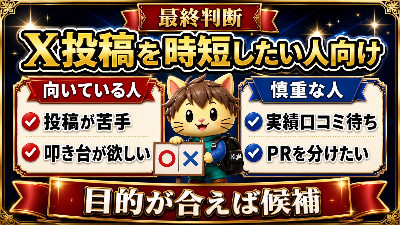 よしのXバズポスト作成くんの最終判断