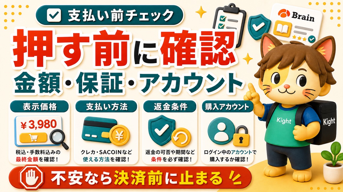 Brain支払い前チェック