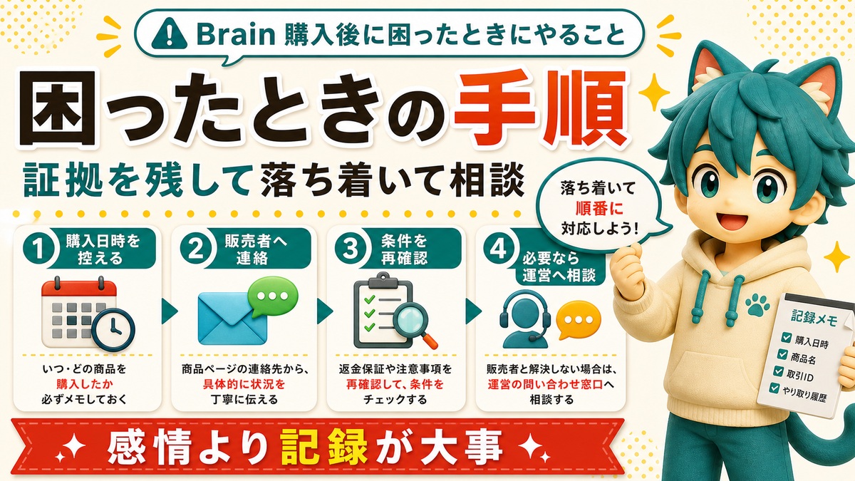 Brain購入後に困ったときの手順