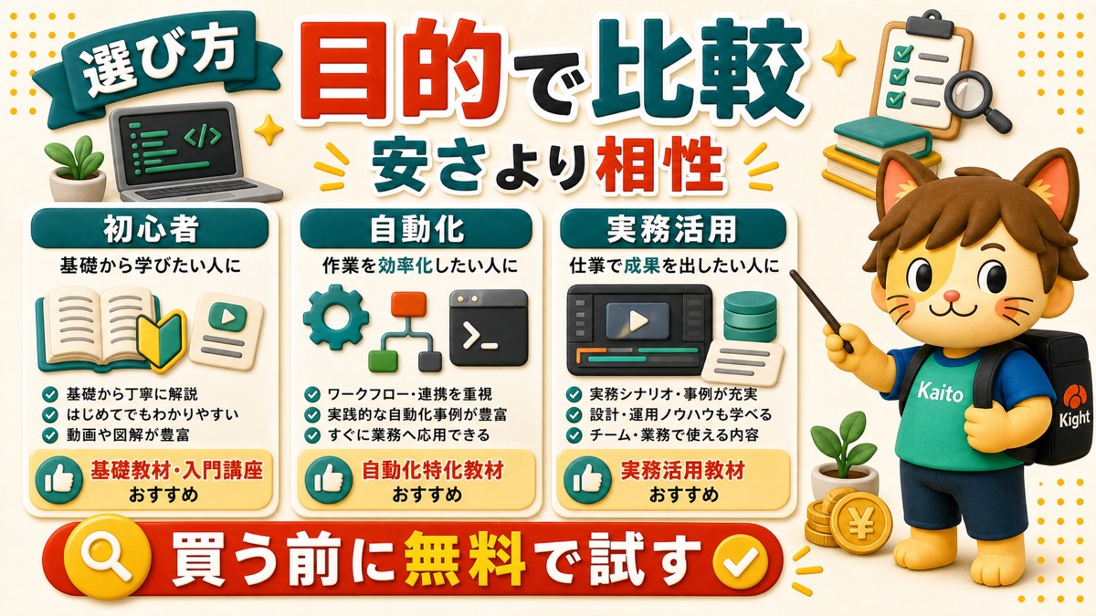 Claude Code教材を目的別に比較