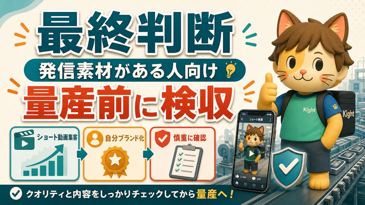 AIでビジネス系ショート動画を作る方法の最終判断