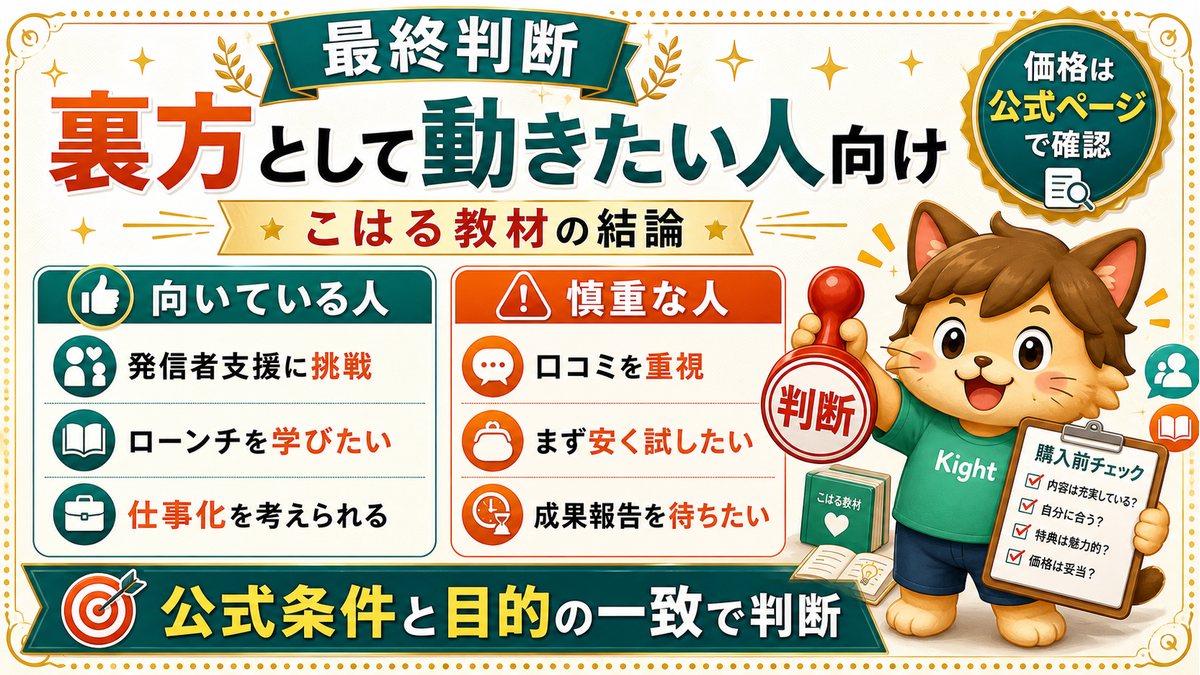 こはる教材の最終判断