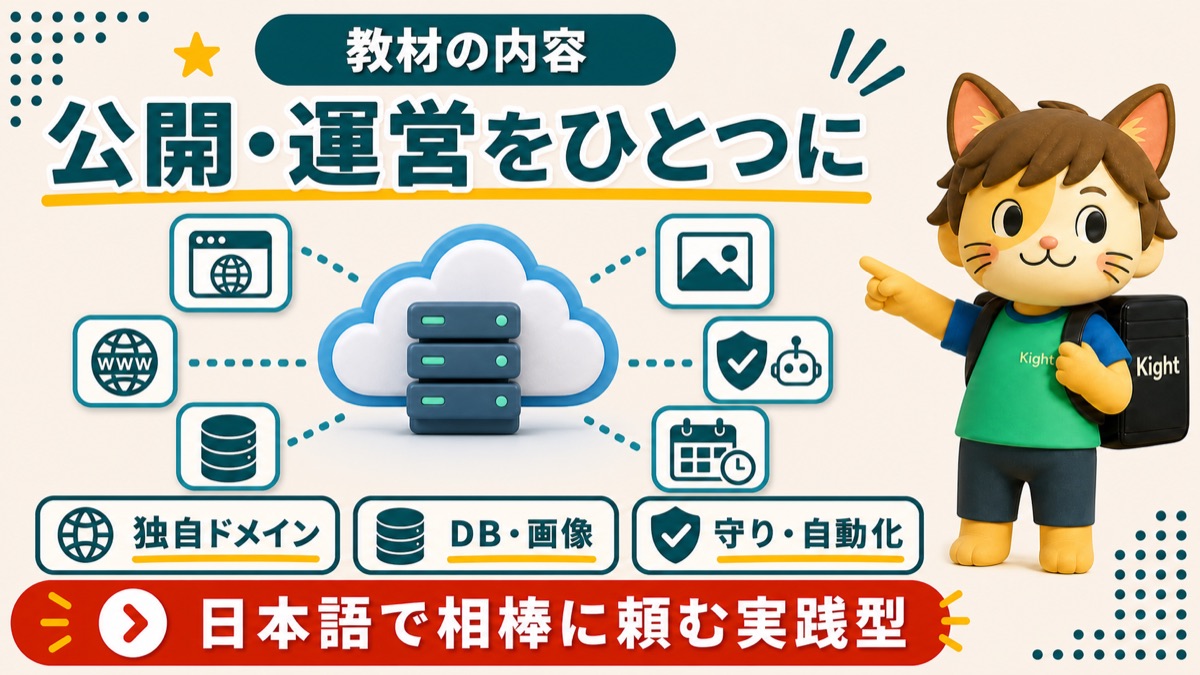 Cloudflareの教科書で公開・ドメイン・データベース・画像・守り・自動化を学ぶ内容の解説画像