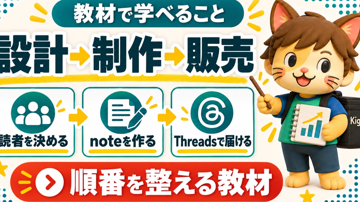 あおいのゼロから始めるThreads×note：教材の内容