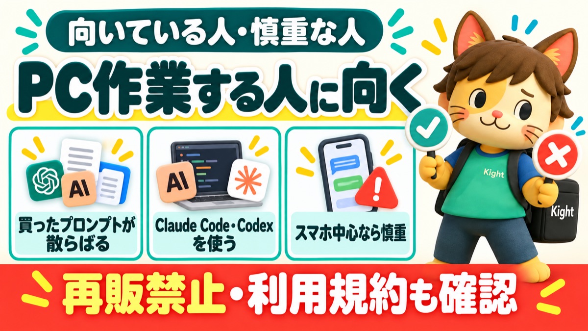 プロンプト無限倉庫が向いている人と慎重な人