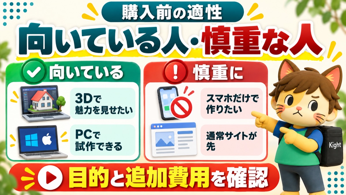 AIで作る3Dホームページの教科書が向いている人・慎重な人