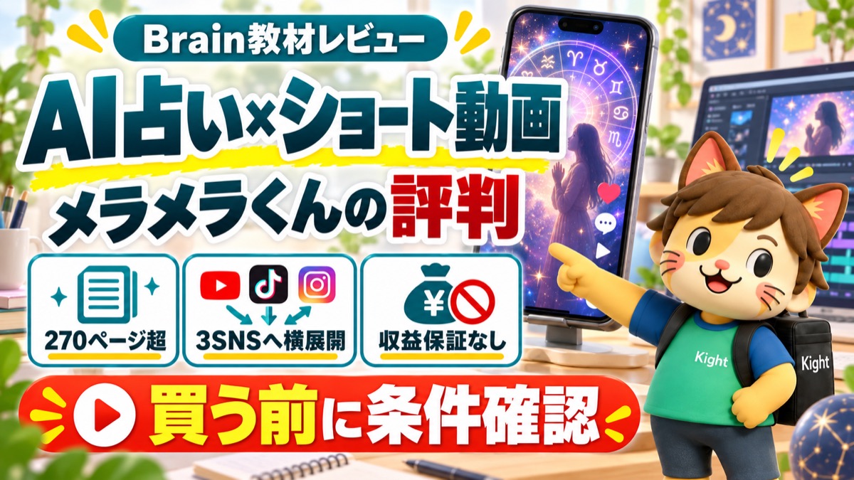 メラメラくんのAI占い×ショート動画教材：評判・口コミのアイキャッチ
