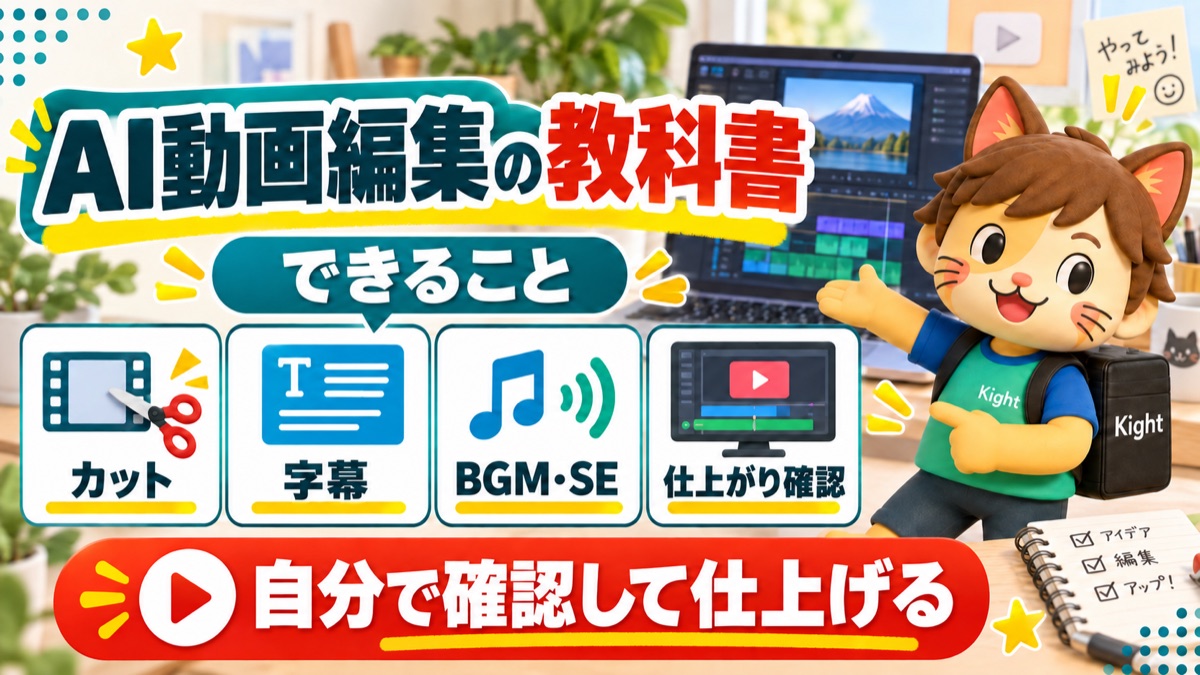 森本直也のAI動画編集の教科書：教材でできること