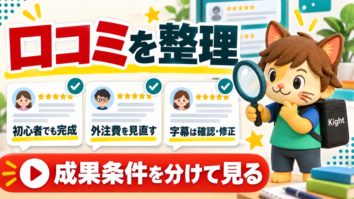 森本直也のAI動画編集の教科書：口コミの見方