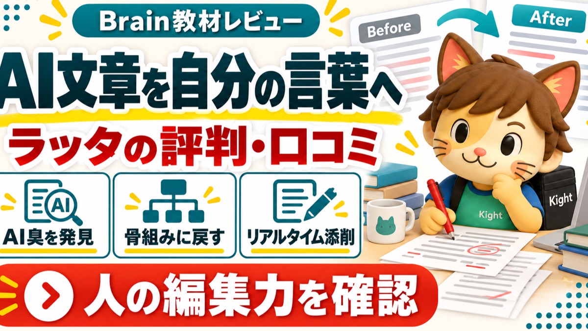 ラッタのAI文章リライト実演教材：評判・口コミのアイキャッチ