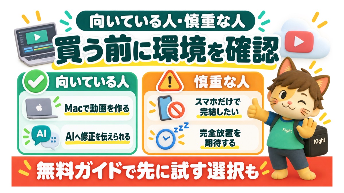 YouTube自動編集スキルが向いている人と慎重な人