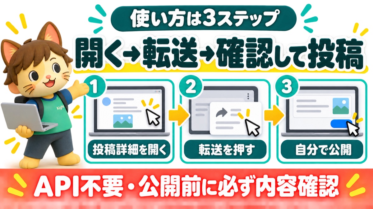 Post SwitchでThreadsとXの投稿を転送する流れ