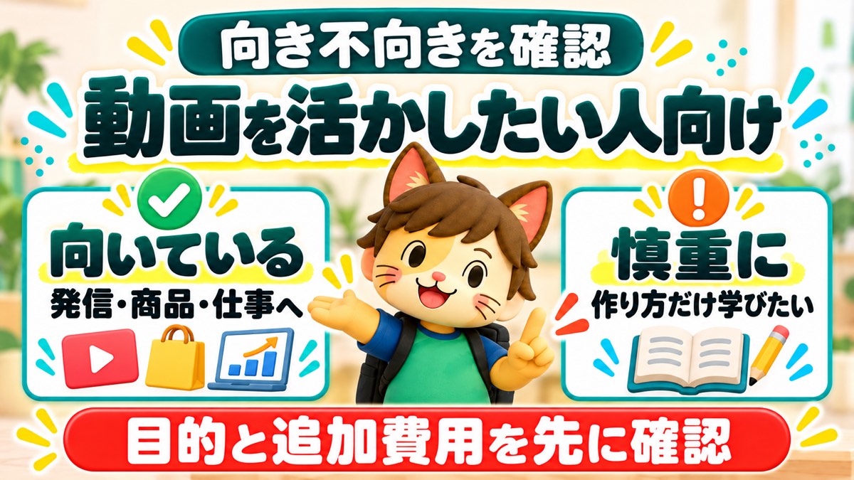 AI動画を活かす教材に向いている人と慎重な人