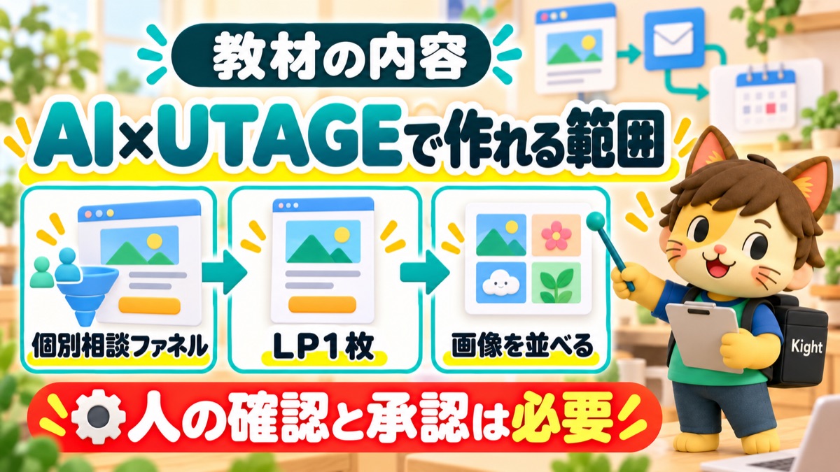 AI×UTAGEで作れる個別相談ファネルとLP