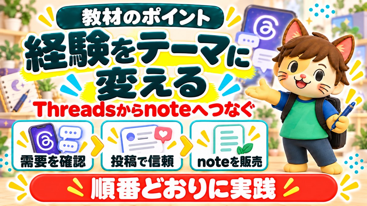 経験をテーマに変えてThreadsからnoteへつなぐ流れ