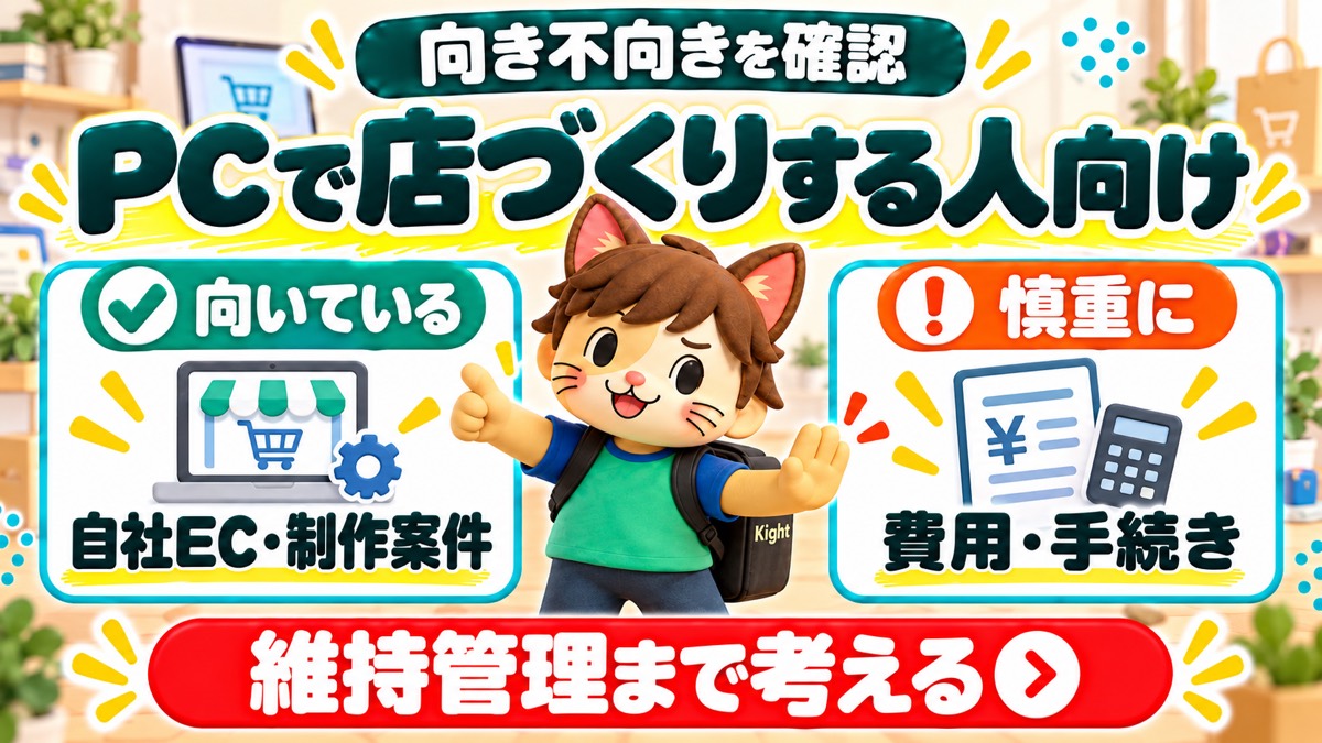 AIで作るECサイトの教科書が向いている人と慎重な人